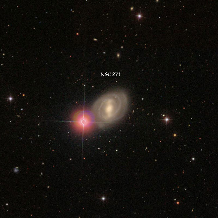 SDSS image of region near spiral galaxy NGC 271