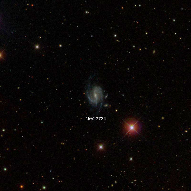 SDSS image of region near spiral galaxy NGC 2724