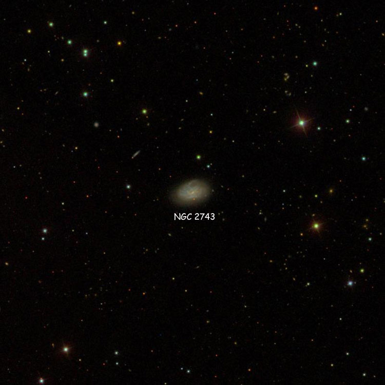 SDSS image of region near spiral galaxy NGC 2743