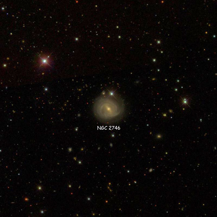 SDSS image of region near spiral galaxy NGC 2746