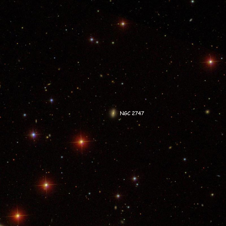 SDSS image of region near lenticular galaxy NGC 2747
