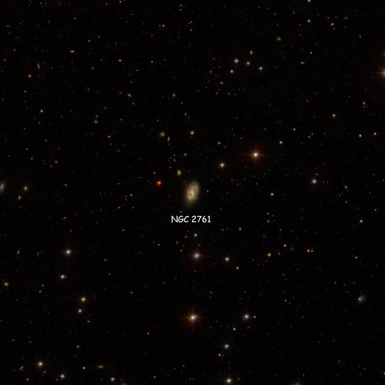 SDSS image of region near spiral galaxy NGC 2761