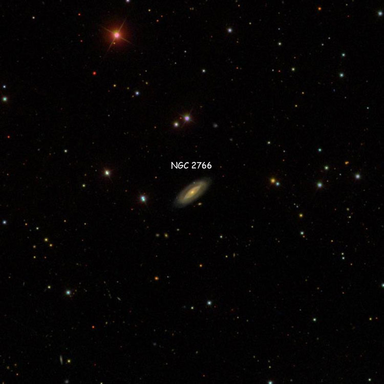 SDSS image of region near spiral galaxy NGC 2766