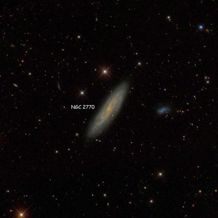 SDSS image of region near spiral galaxy NGC 2770
