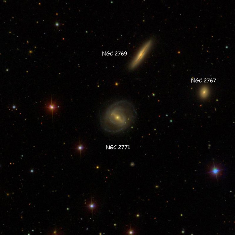 SDSS image of region near spiral galaxy NGC 2771