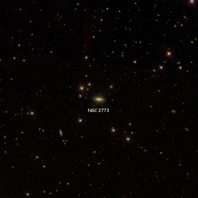 SDSS image of region near spiral galaxy NGC 2773