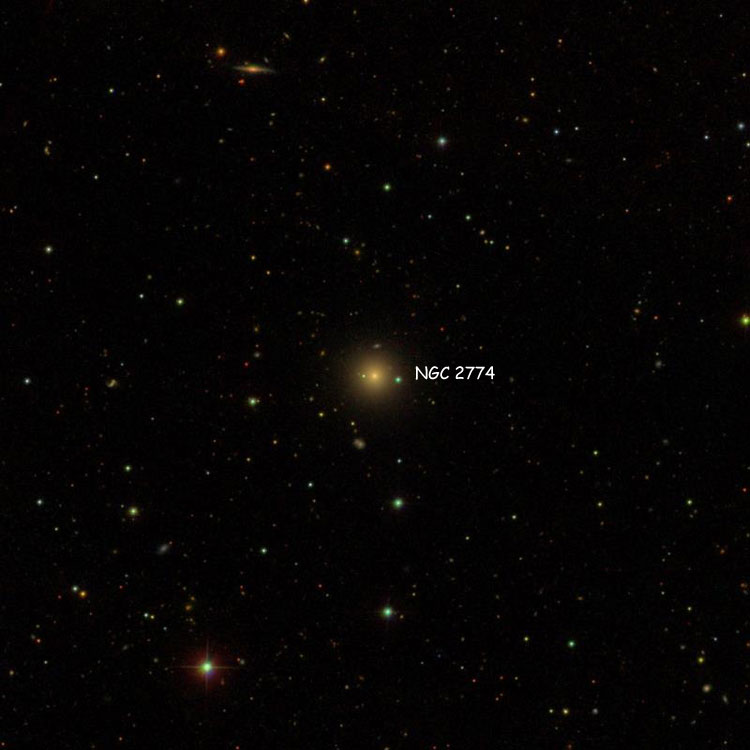 SDSS image of region near lenticular galaxy NGC 2774