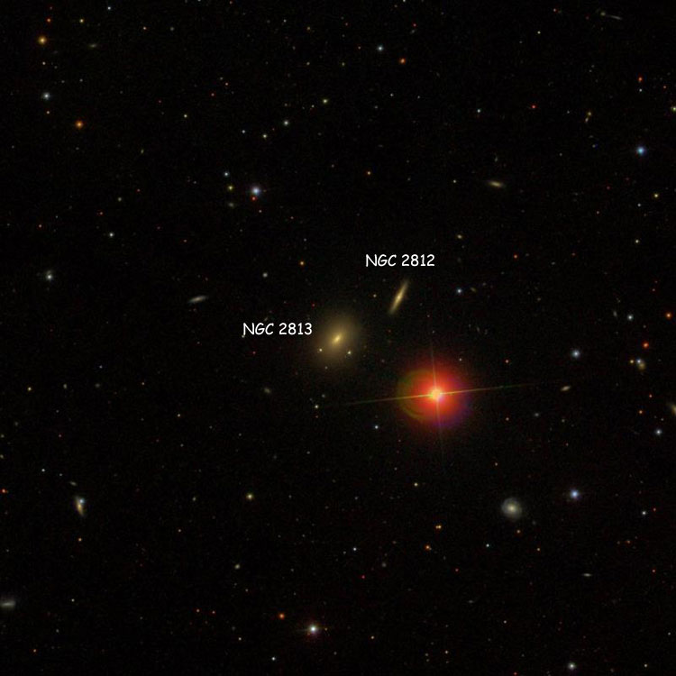 SDSS image of region near lenticular galaxy NGC 2813