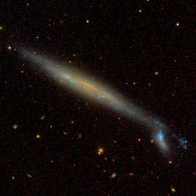 SDSS image of spiral galaxy NGC 2820, also showing IC 2458