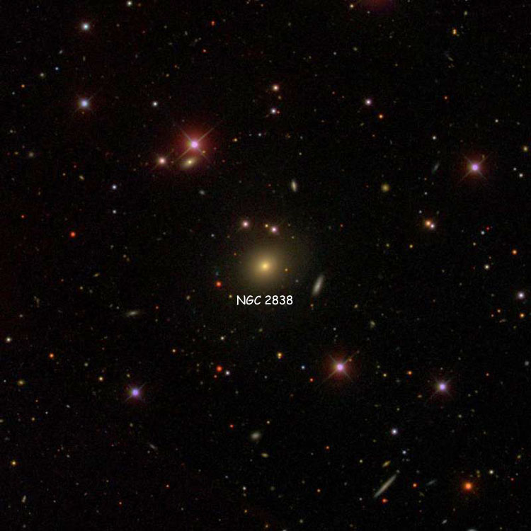 SDSS image of region near elliptical galaxy NGC 2838