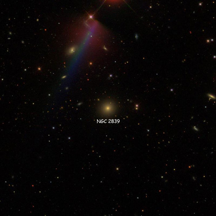 SDSS image of region near lenticular galaxy NGC 2839