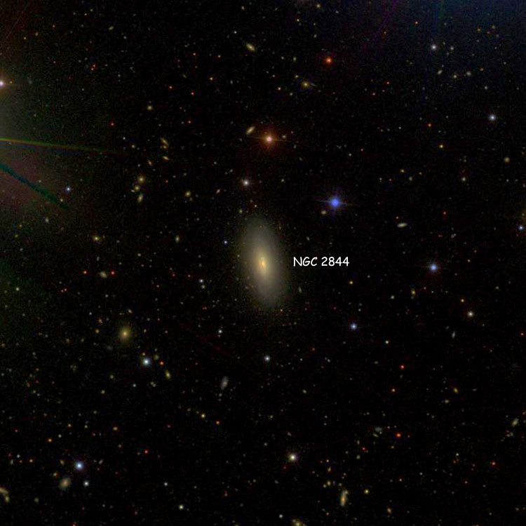 SDSS image of region near spiral galaxy NGC 2844