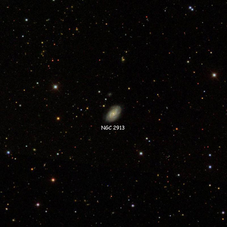 SDSS image of region near spiral galaxy NGC 2913