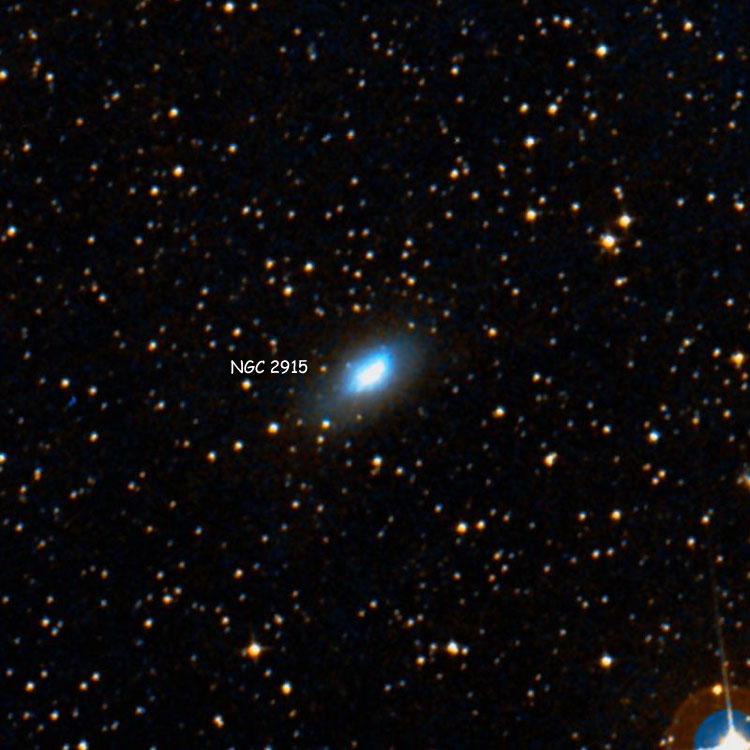 DSS image of region near peculiar spiral galaxy NGC 2915