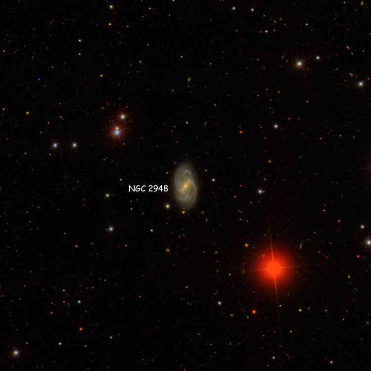 SDSS image of region near spiral galaxy NGC 2948
