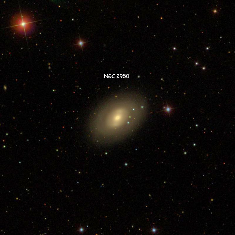 SDSS image of region near lenticular galaxy NGC 2950