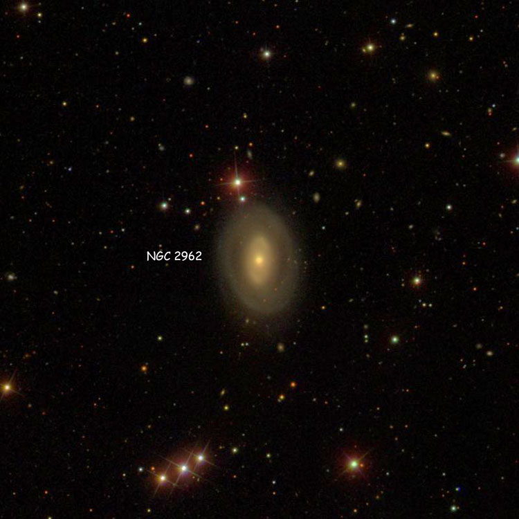 SDSS image of region near lenticular galaxy NGC 2962