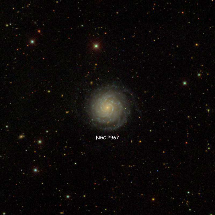 SDSS image of region near spiral galaxy NGC 2967