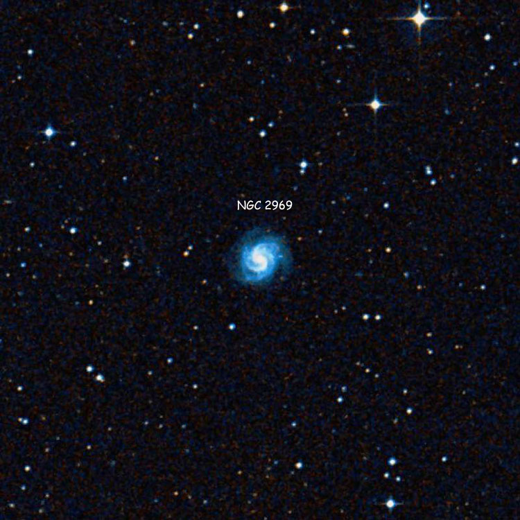 DSS image of region near spiral galaxy NGC 2969