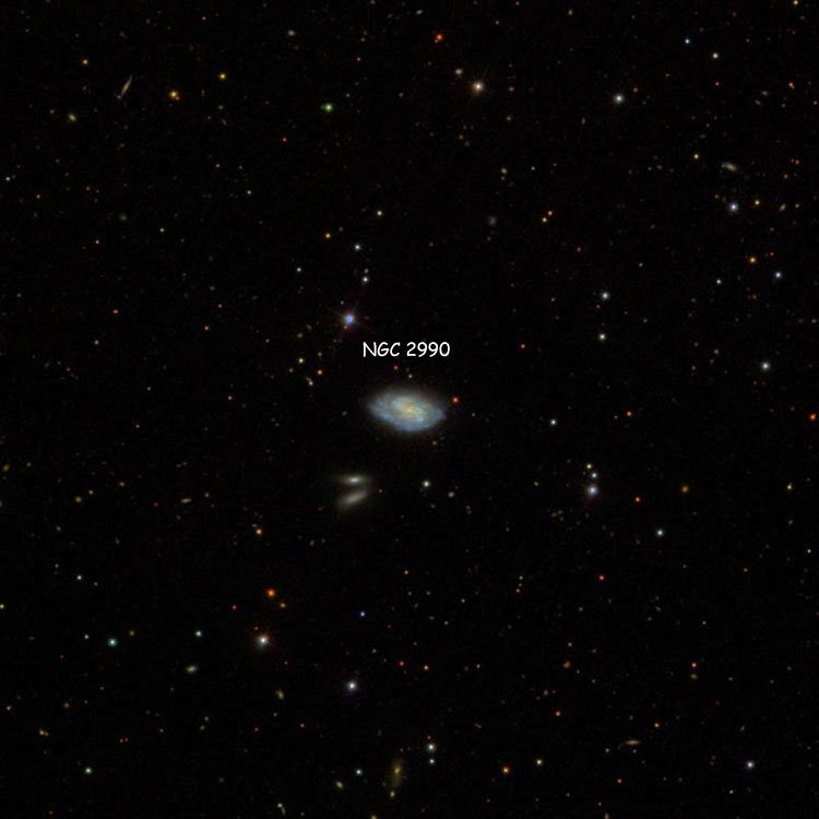 SDSS image of region near spiral galaxy NGC 2990