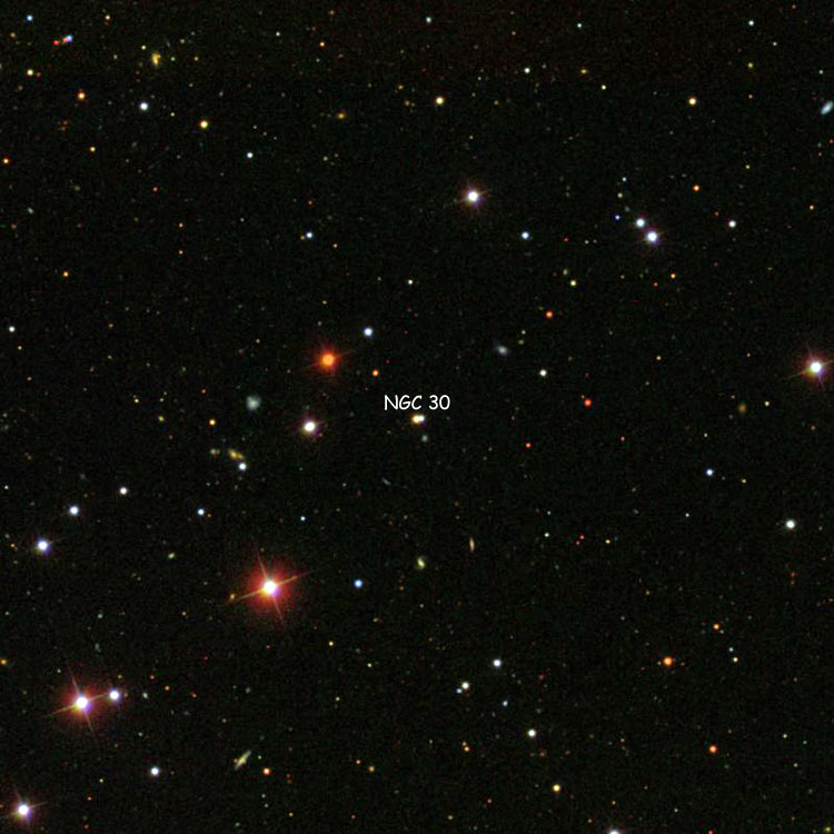 SDSS image of region near the double star listed as NGC 30