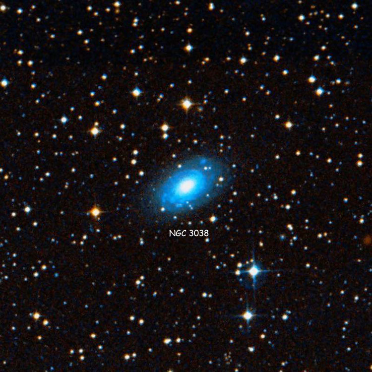 DSS image of region near spiral galaxy NGC 3038