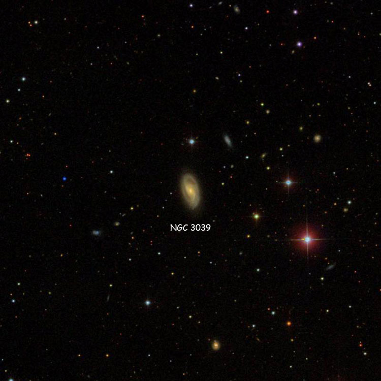 SDSS image of region near spiral galaxy NGC 3039