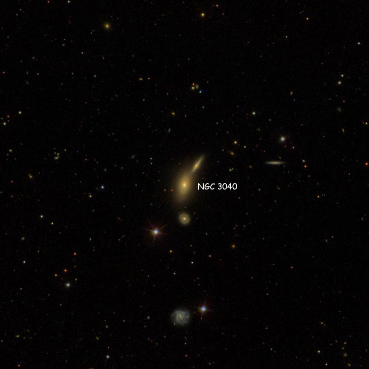 SDSS image of region near lenticular galaxy NGC 3040