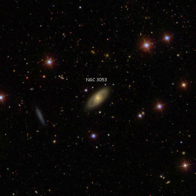 SDSS image of region near spiral galaxy NGC 3053