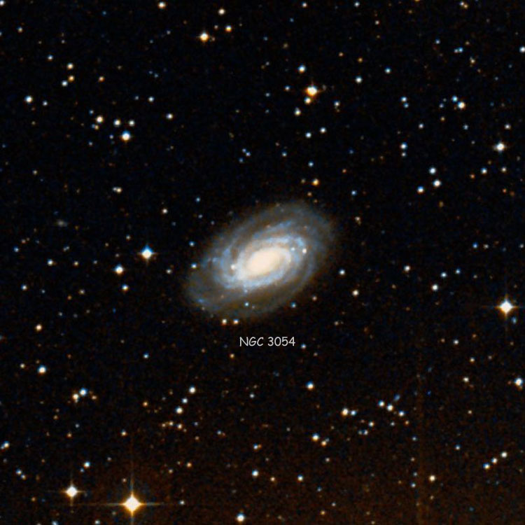 DSS image of region near spiral galaxy NGC 3054