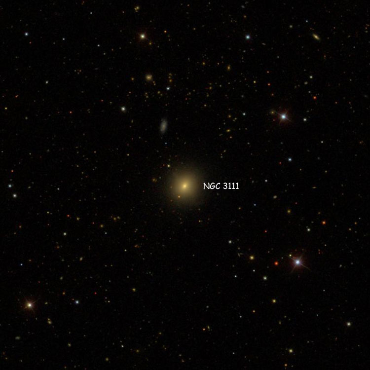 SDSS image of region near lenticular galaxy NGC 3111