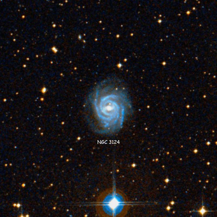 DSS image of region near spiral galaxy NGC 3124
