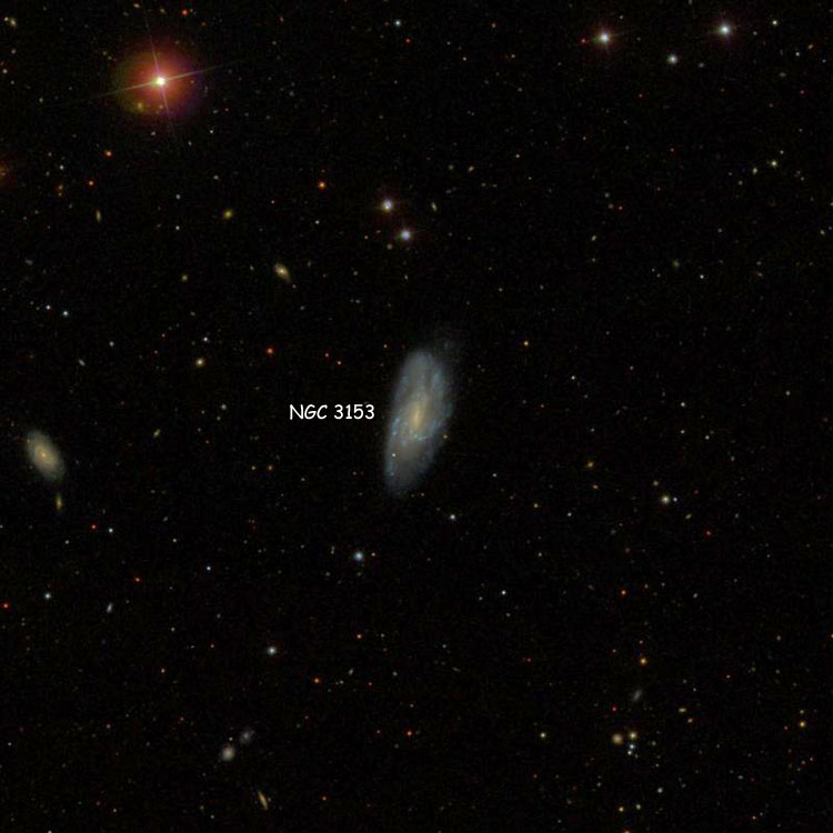 SDSS image of region near spiral galaxy NGC 3153