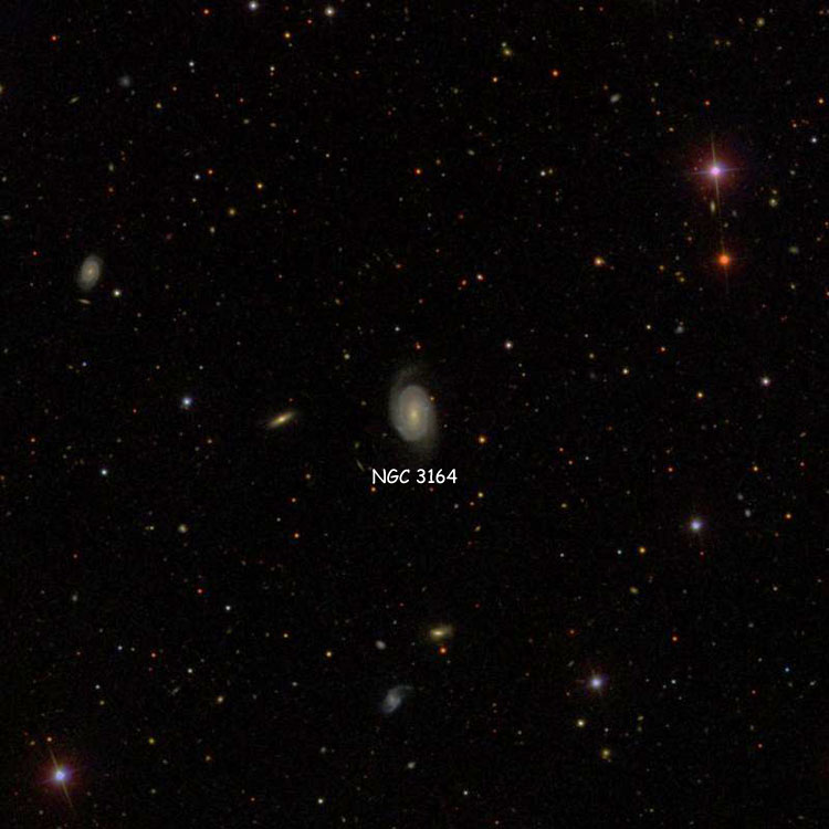 SDSS image of region near spiral galaxy NGC 3164