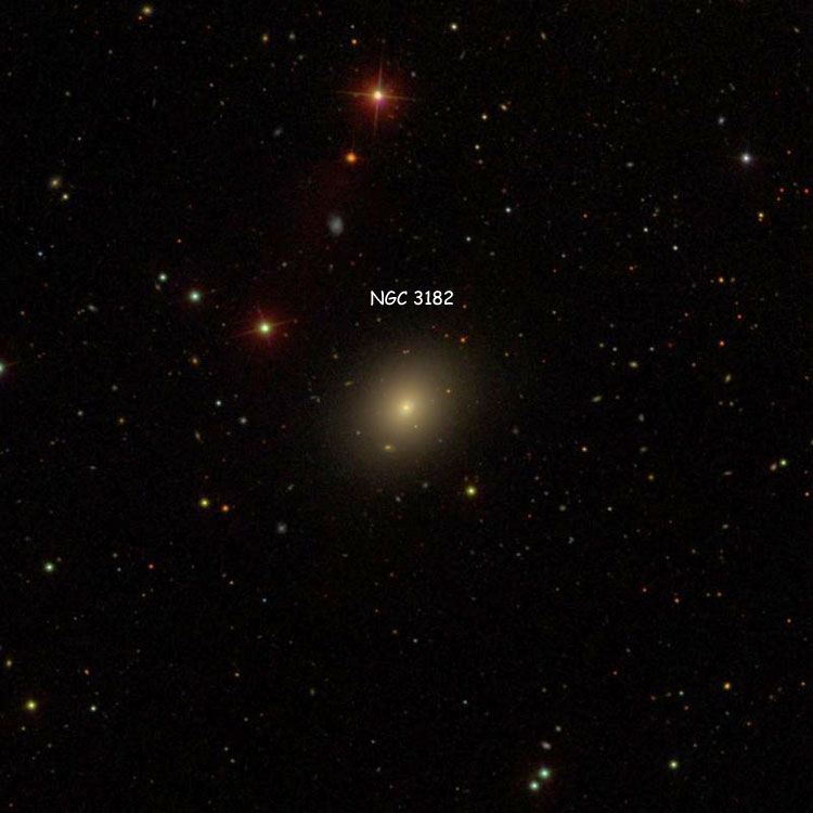 SDSS image of region near lenticular galaxy NGC 3182