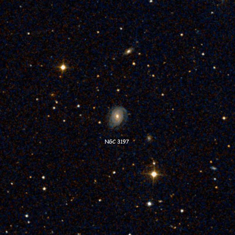 DSS image of region near spiral galaxy NGC 3197