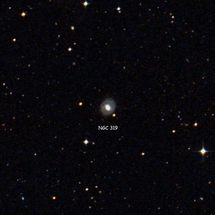 DSS image of region near spiral galaxy NGC 319