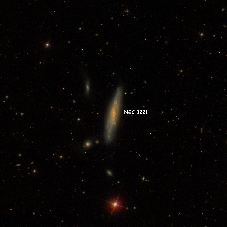 SDSS image of region near spiral galaxy NGC 3221