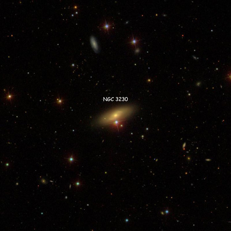 SDSS image of region near lenticular galaxy NGC 3230