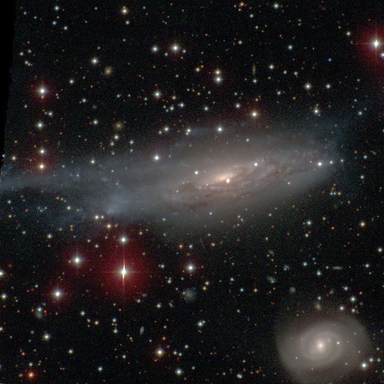 Carnegie-Irvine Galaxy Survey image of spiral galaxy NGC 3263, also showing NGC 3262