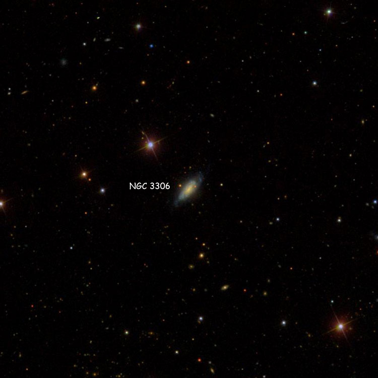 SDSS image of region near spiral galaxy NGC 3306