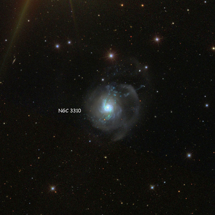 SDSS image of region near spiral galaxy NGC 3310
