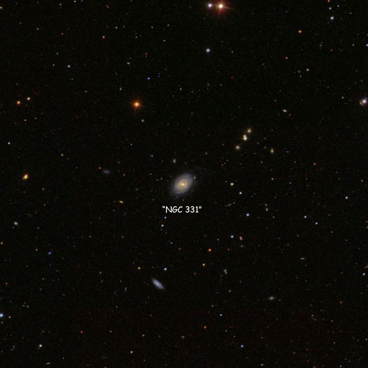 SDSS image of region near spiral galaxy PGC 2759, which is probably but not indisputably NGC 331