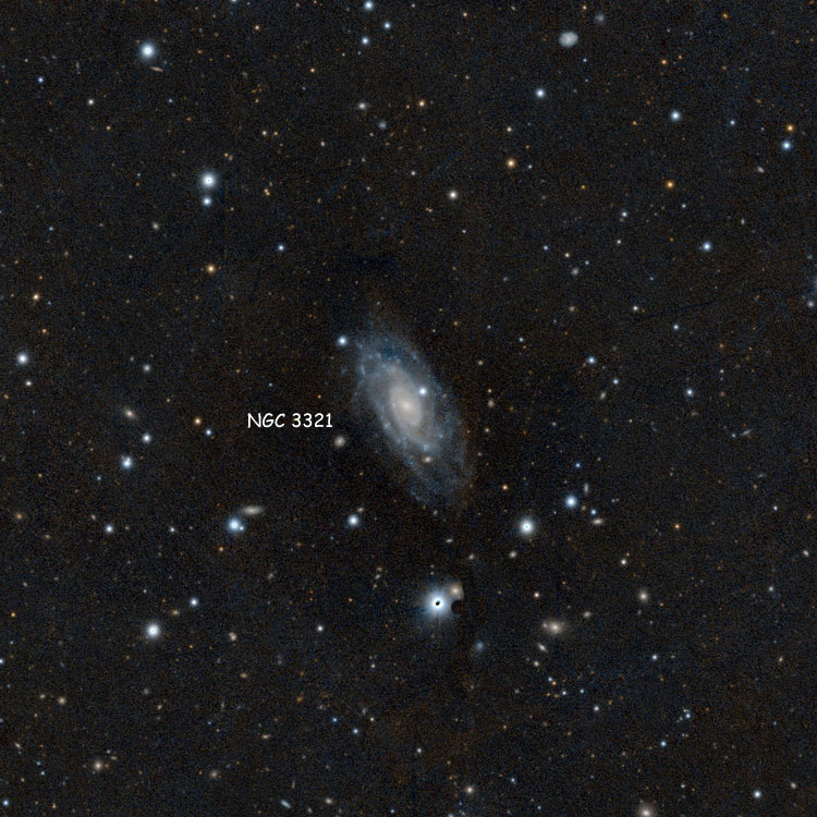 PanSTARRS image of region near spiral galaxy NGC 3321