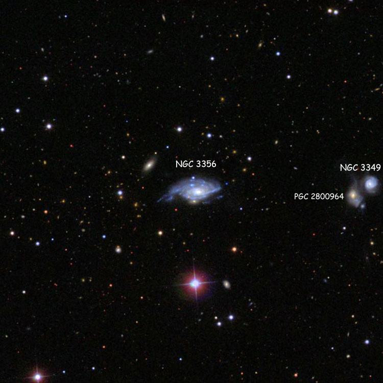 SDSS image of region near spiral galaxy NGC 3356