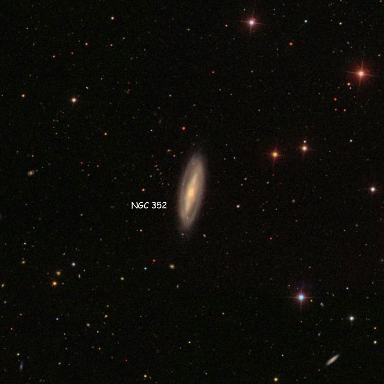 SDSS image of region near spiral galaxy NGC 352