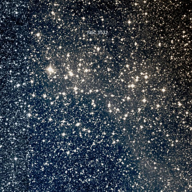 DSS image of region near open cluster NGC 3532