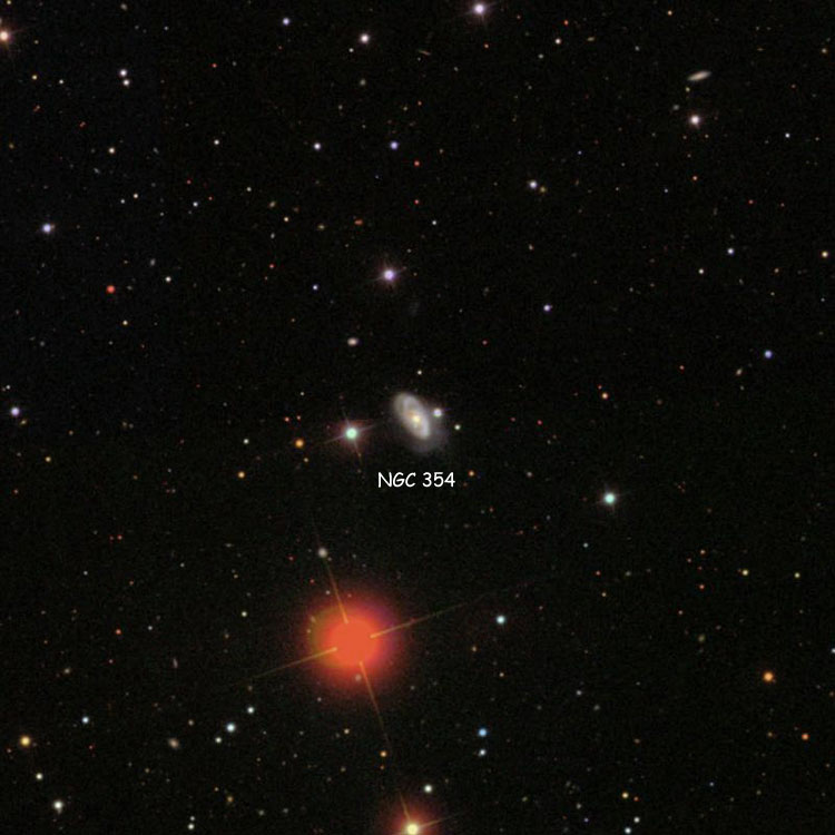 SDSS image of region near spiral galaxy NGC 354