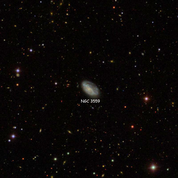 SDSS image of region near spiral galaxy NGC 3559