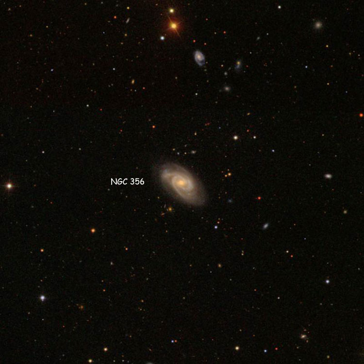 SDSS image of region near spiral galaxy NGC 356